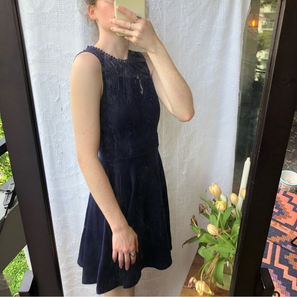 Francesca’s Navy Blue Lacy Dress - Picture 7 of 7